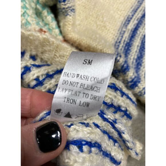 Adore Multi Color V-Neck Long Sleeve Fluffy Sweater NWOT - Picture 5 of 7